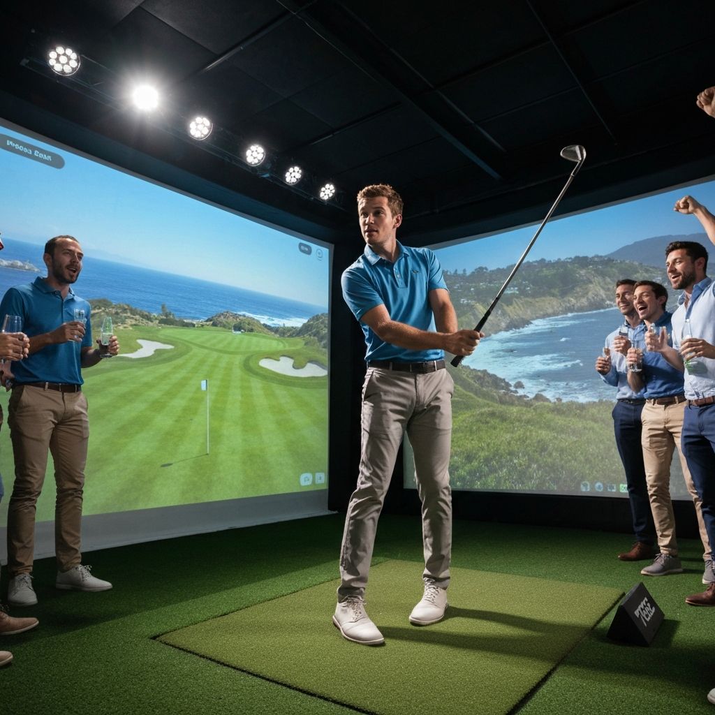 Golf simulator in action